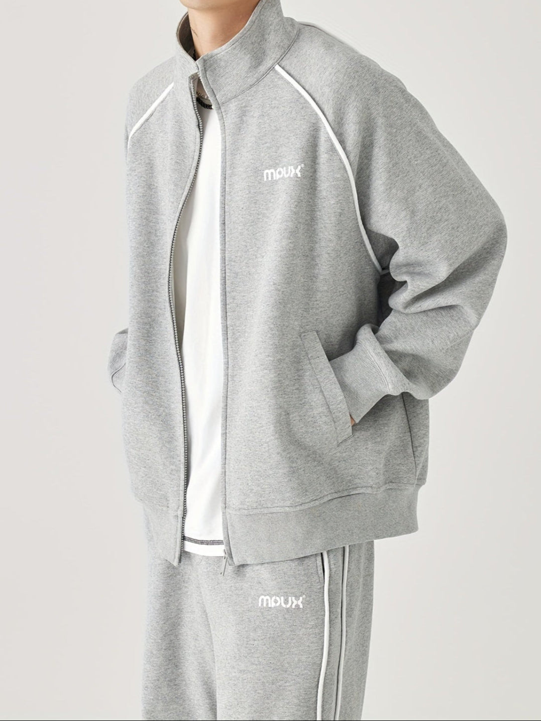 Sudadera informal gris con capucha