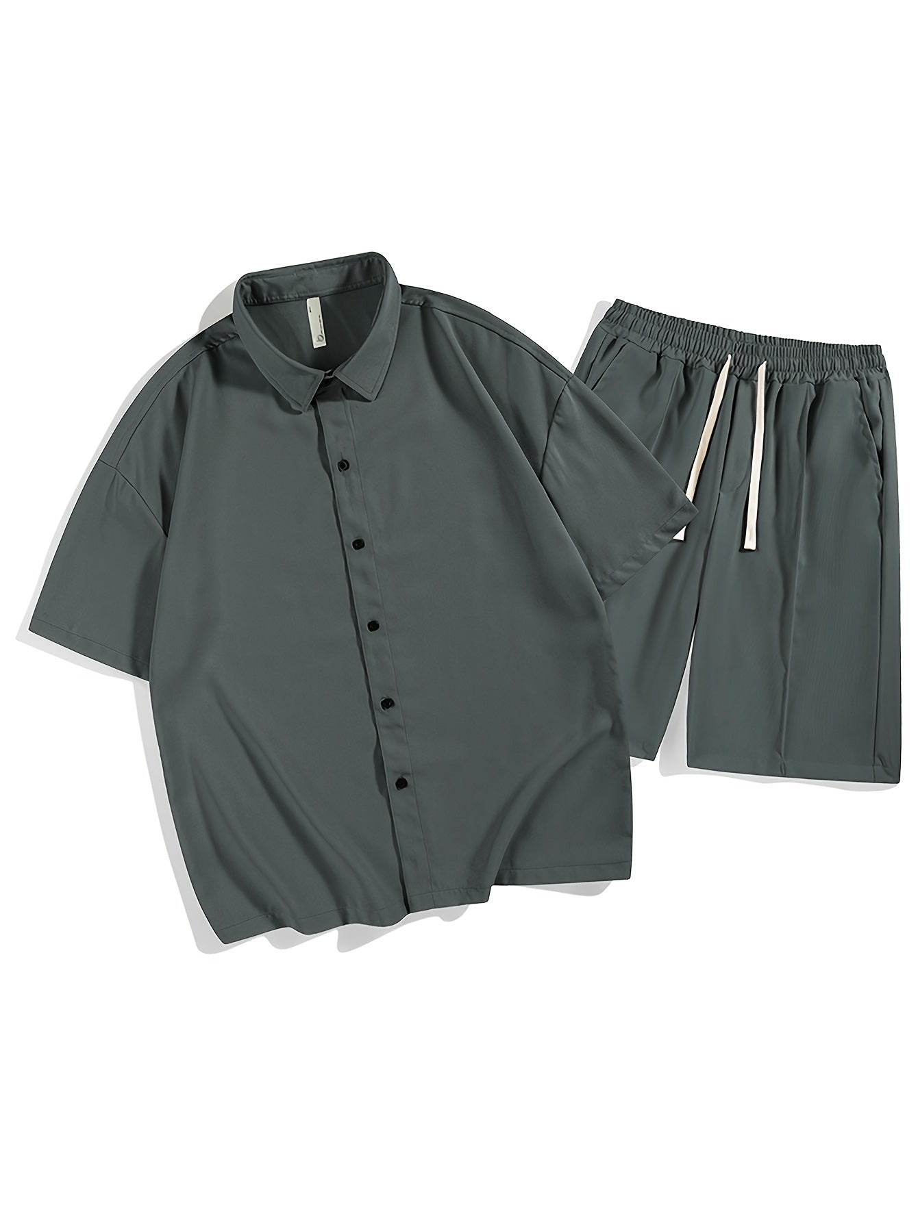 Set of short sleeve and short buttoned shirt