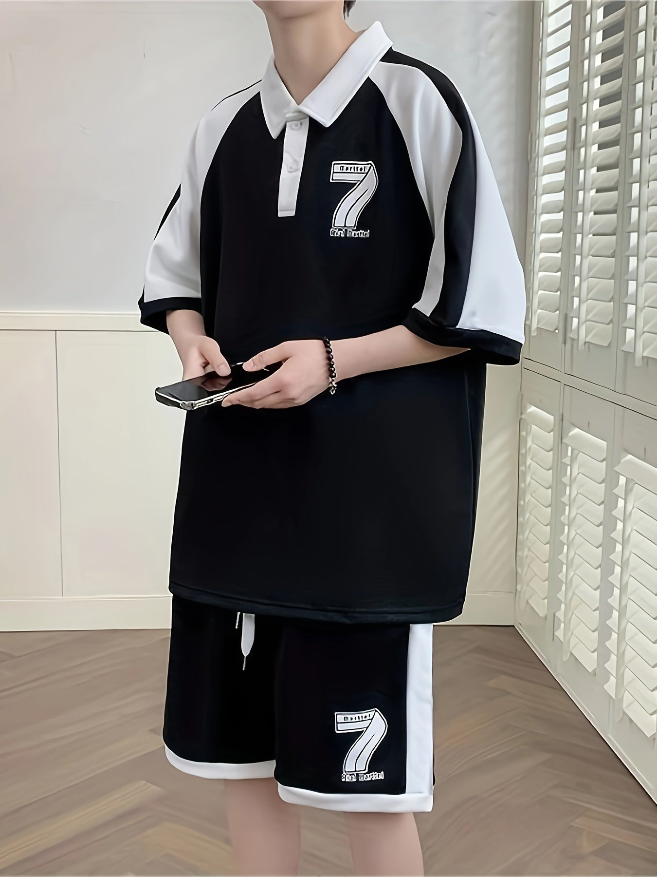 Conjunto de ropa casual de verano para hombre 2 piezas manga corta y pantalones cortos