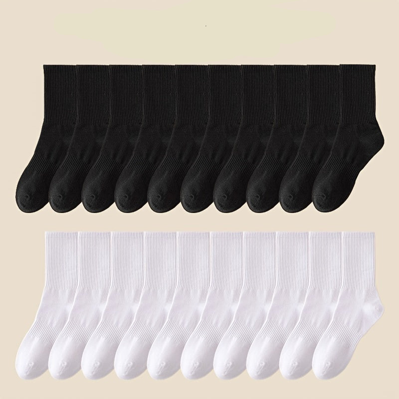 20 pairs of black and white high socks