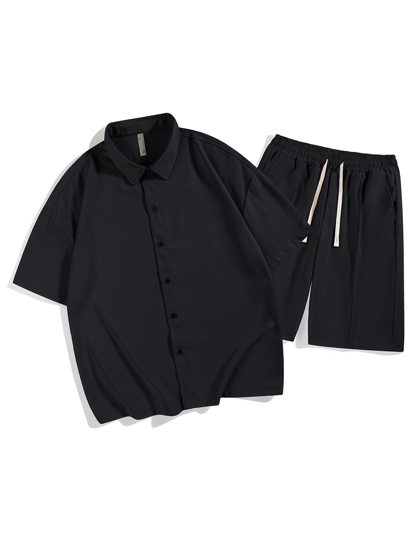 Set of short sleeve and short buttoned shirt