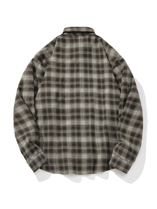 Chemise à manches longues de printemps et d’automne pour hommes avec col brodé