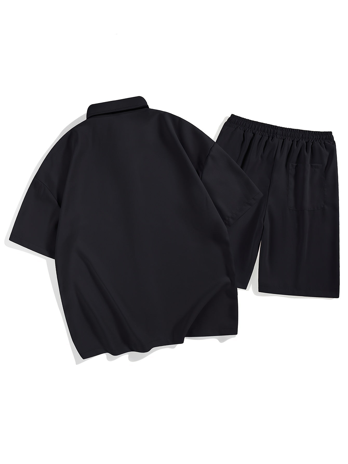 Set of short sleeve and short buttoned shirt
