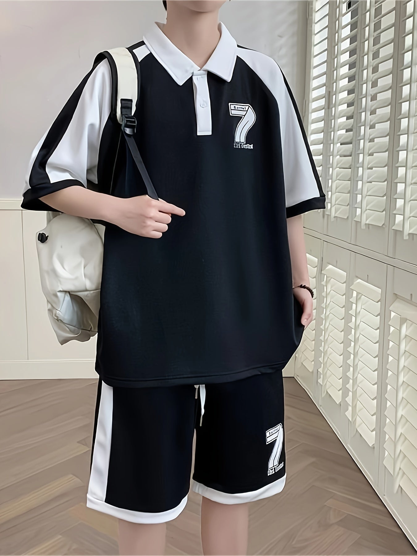 Conjunto de ropa casual de verano para hombre  2 piezas manga corta y pantalones cortos