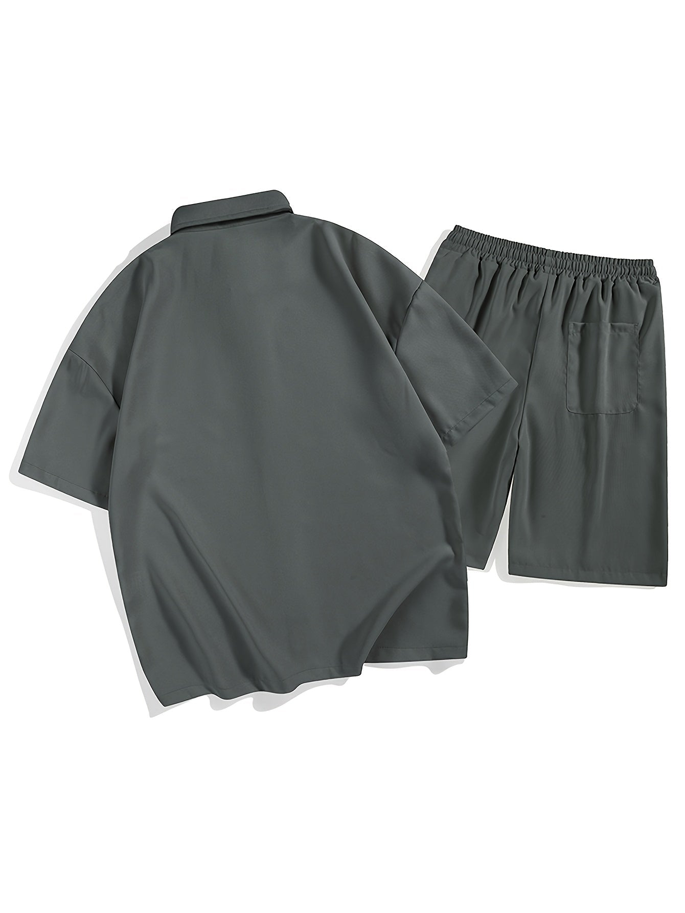 Set of short sleeve and short buttoned shirt