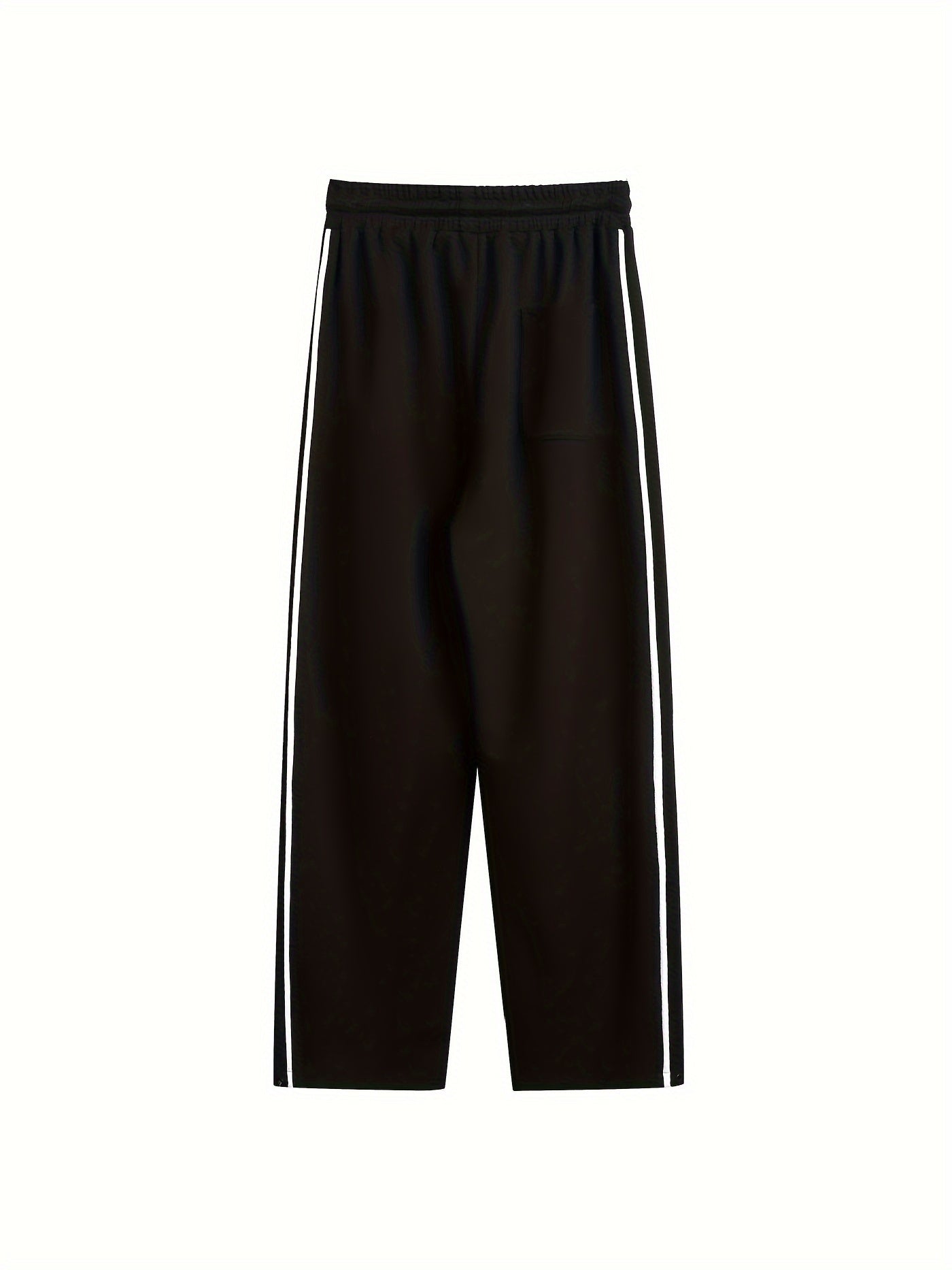 Men's Striped Loose Fit Sweatpants with Pockets Black