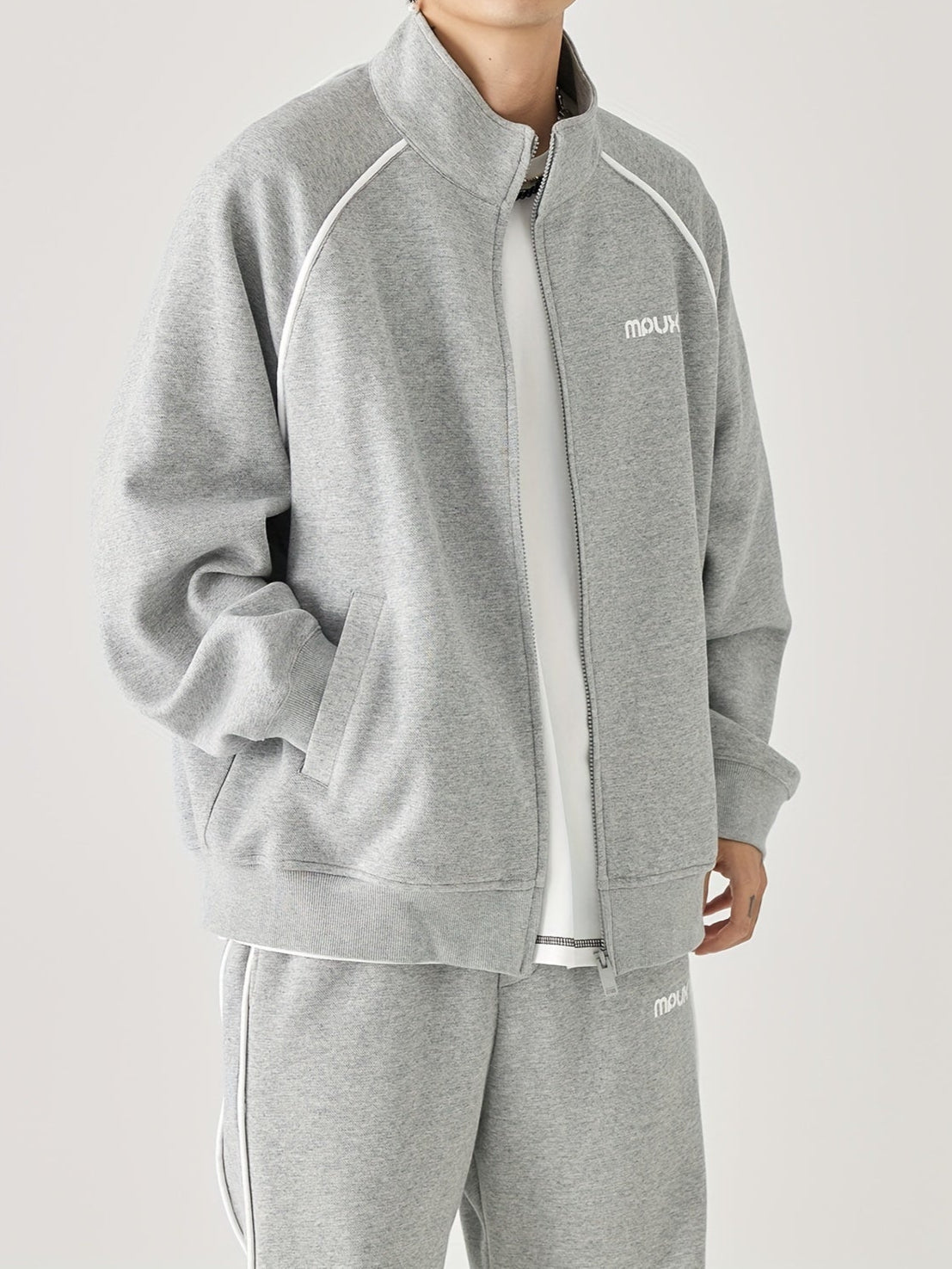 Sudadera informal gris con capucha