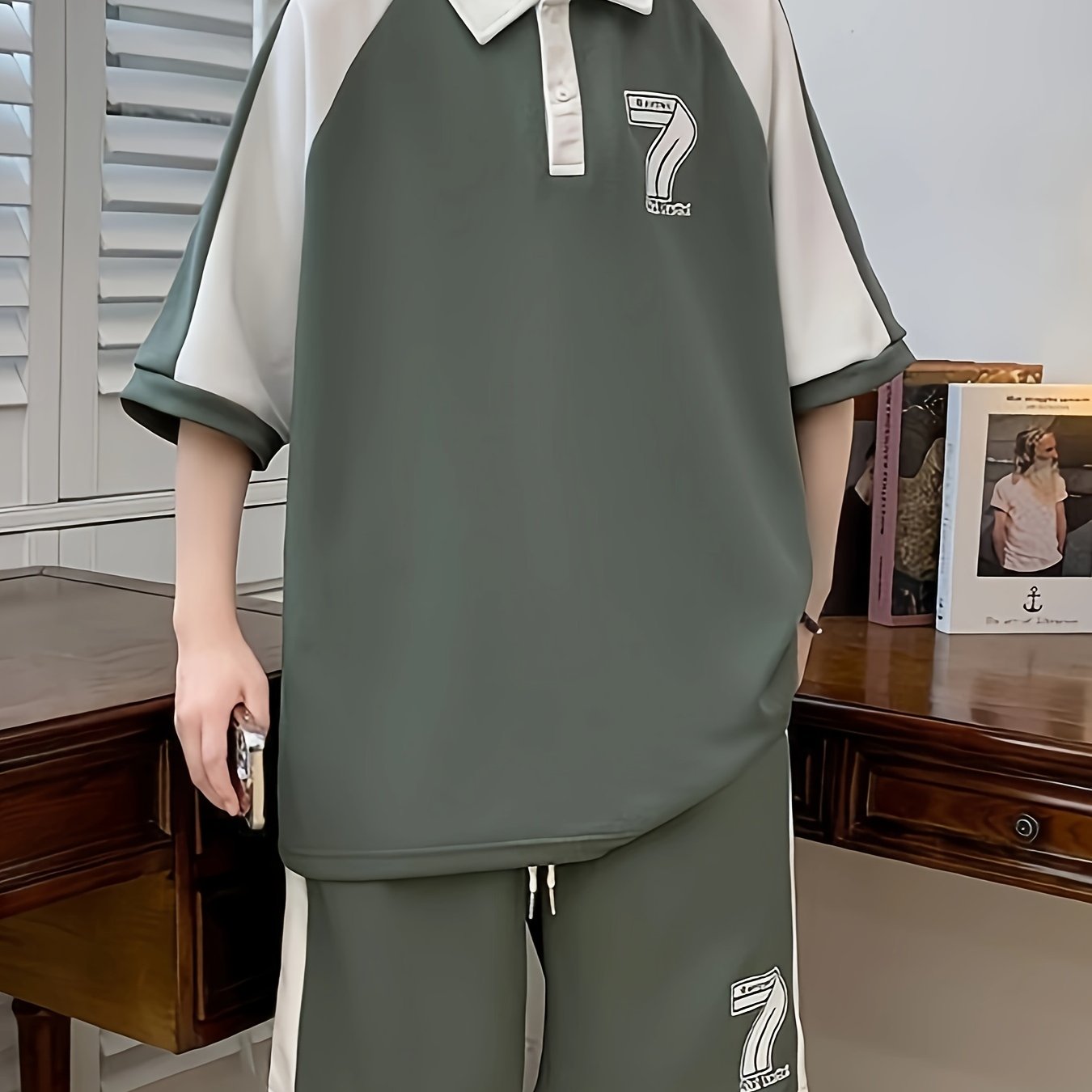 Conjunto de ropa casual de verano para hombre  2 piezas manga corta y pantalones cortos