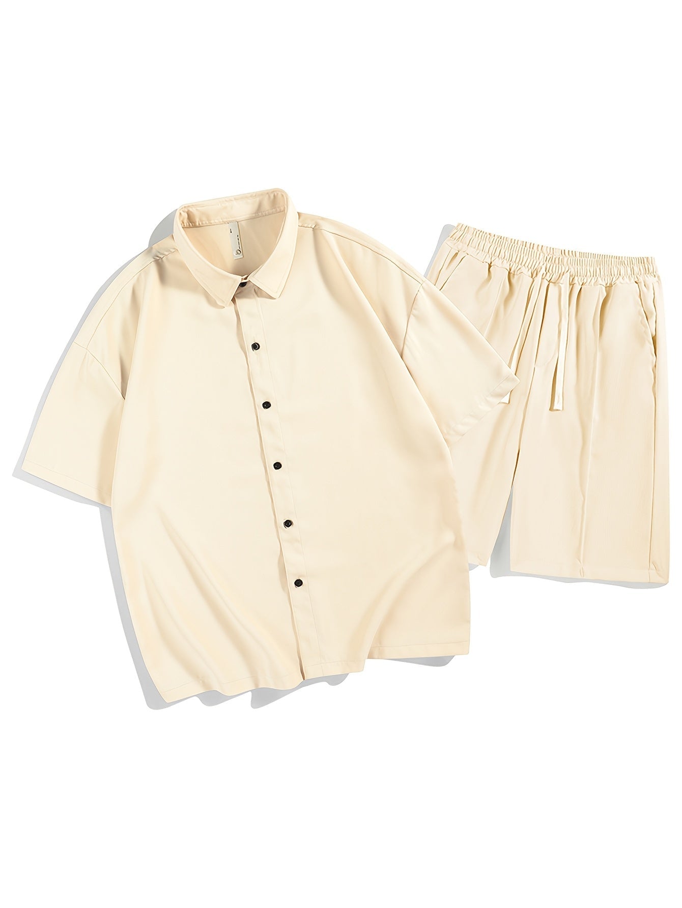 Set of short sleeve and short buttoned shirt