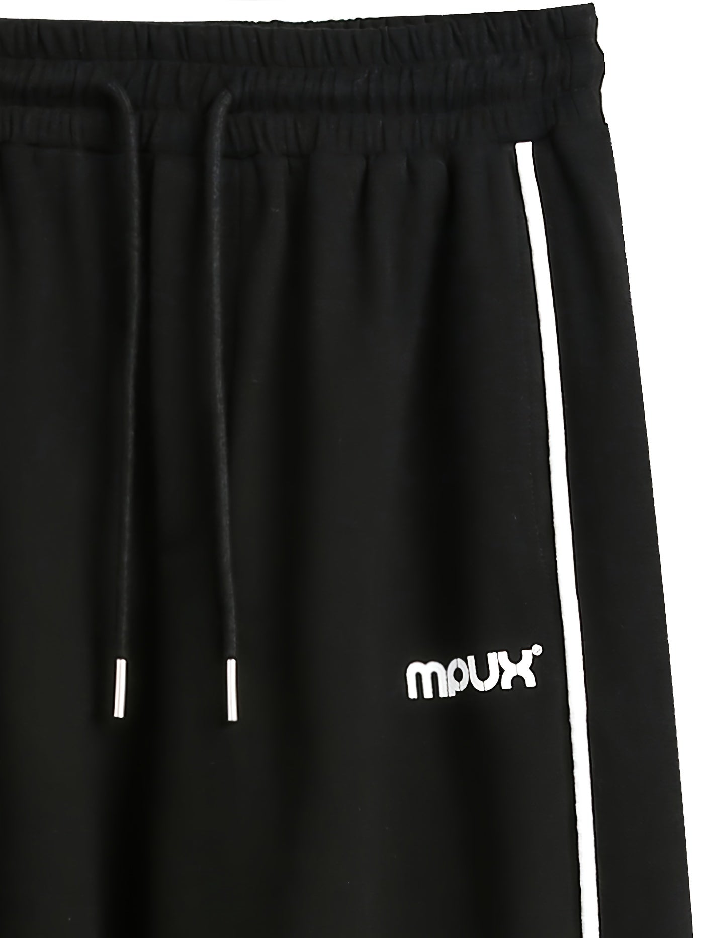 Men's Striped Loose Fit Sweatpants with Pockets Black