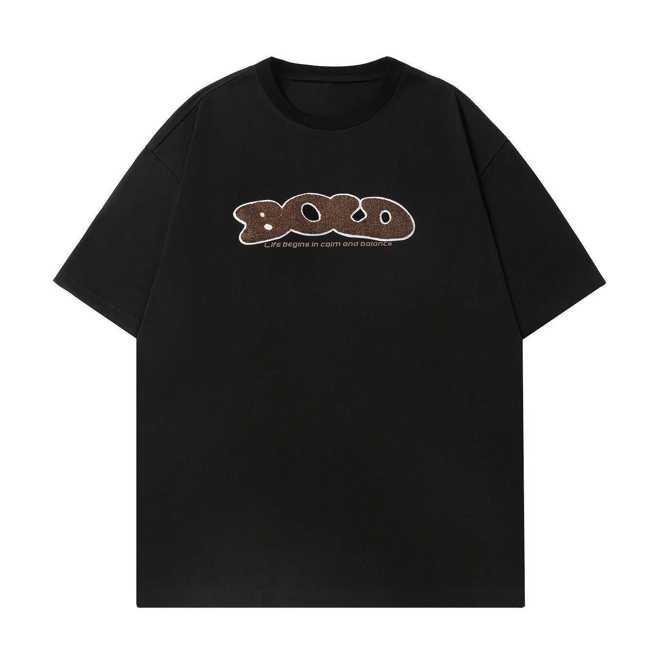 Men’s casual cotton T-shirt with embroidered pattern