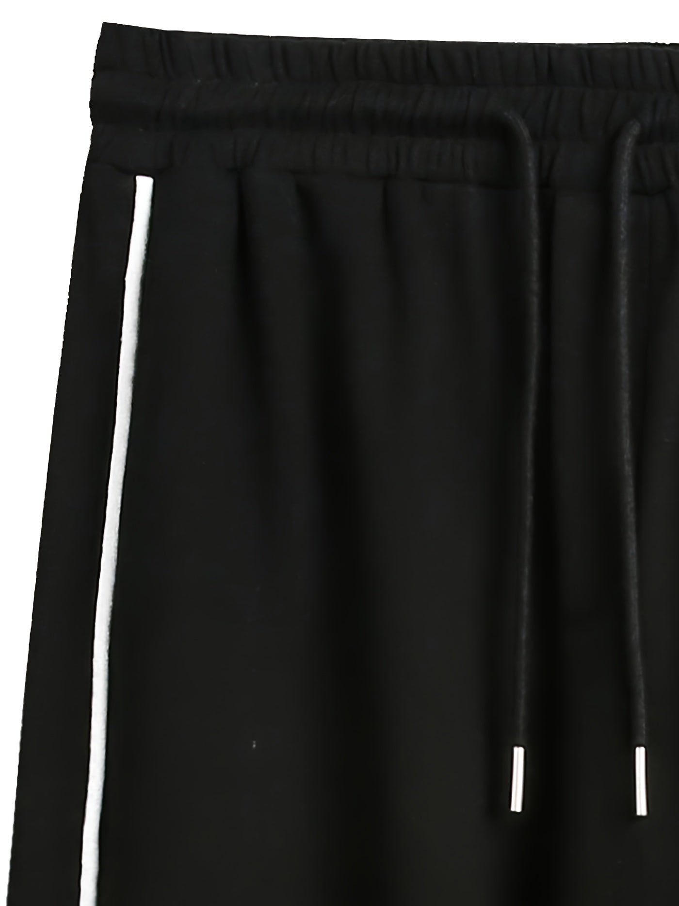 Men's Striped Loose Fit Sweatpants with Pockets Black