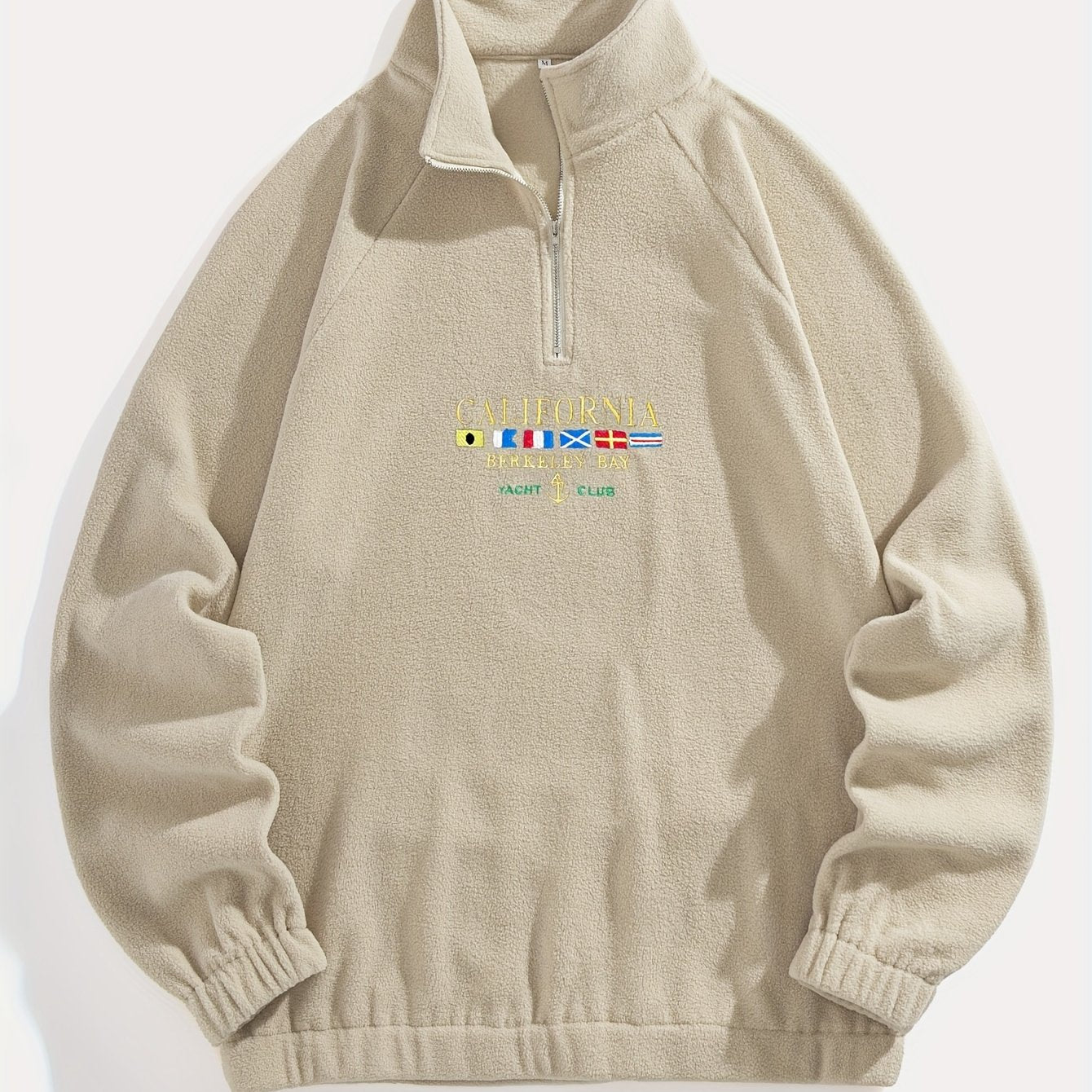Sudadera con cremallera de polar bordado California para hombre