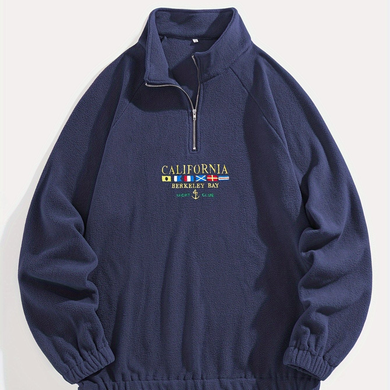 Sudadera con cremallera de polar bordado California para hombre