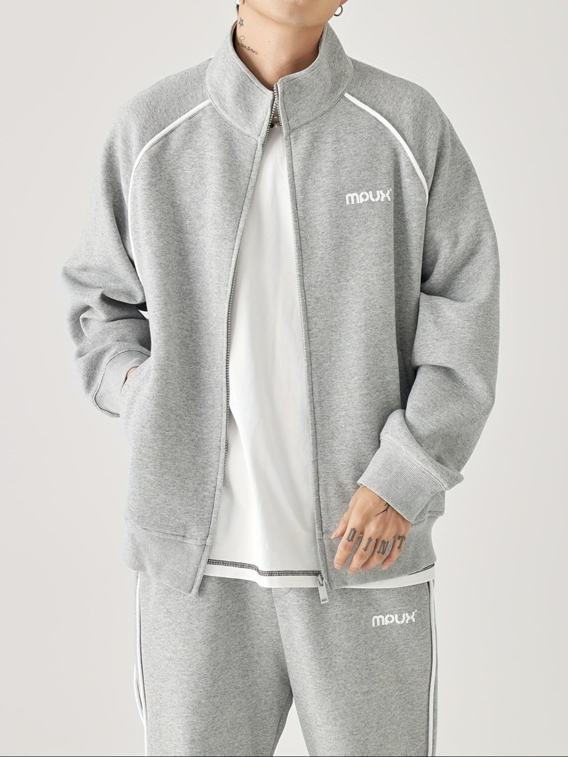 Sudadera informal gris con capucha