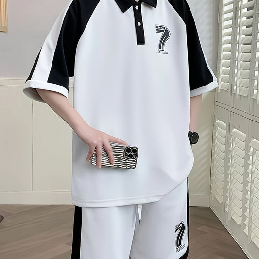 Conjunto de ropa casual de verano para hombre  2 piezas manga corta y pantalones cortos