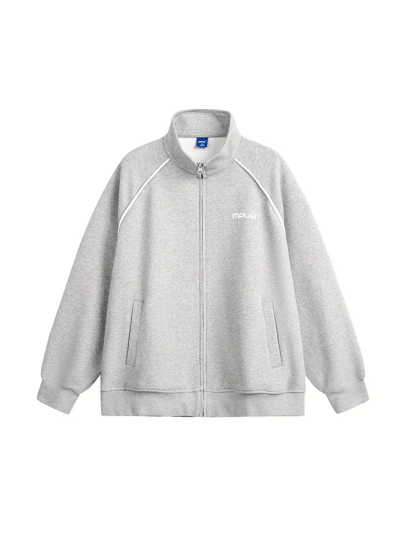 Sudadera informal gris con capucha