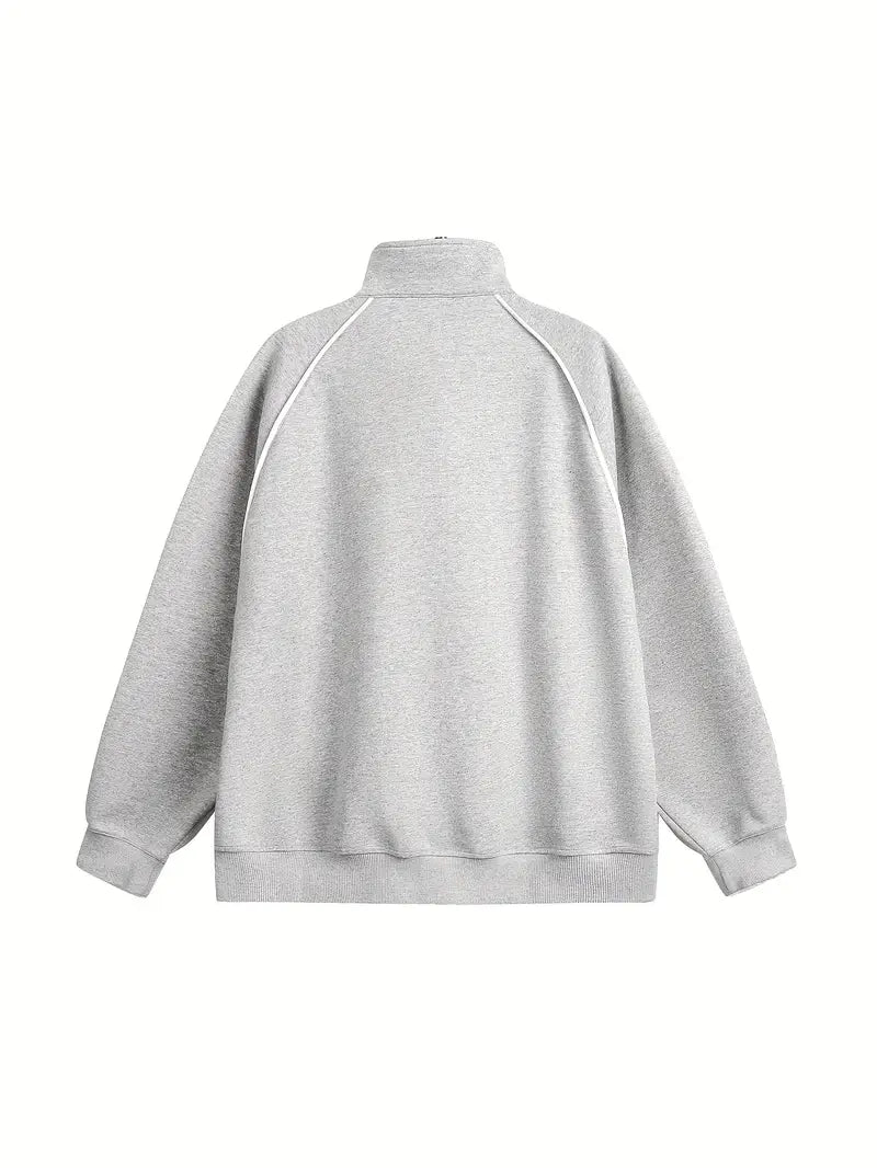 Sudadera informal gris con capucha