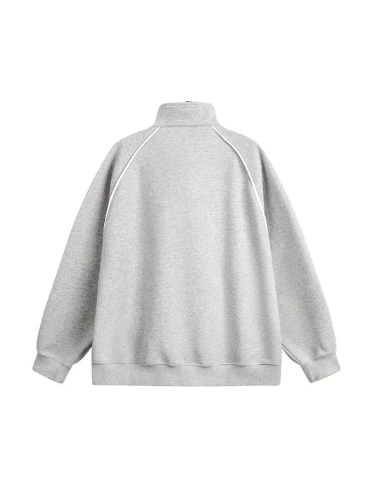 Sudadera informal gris con capucha