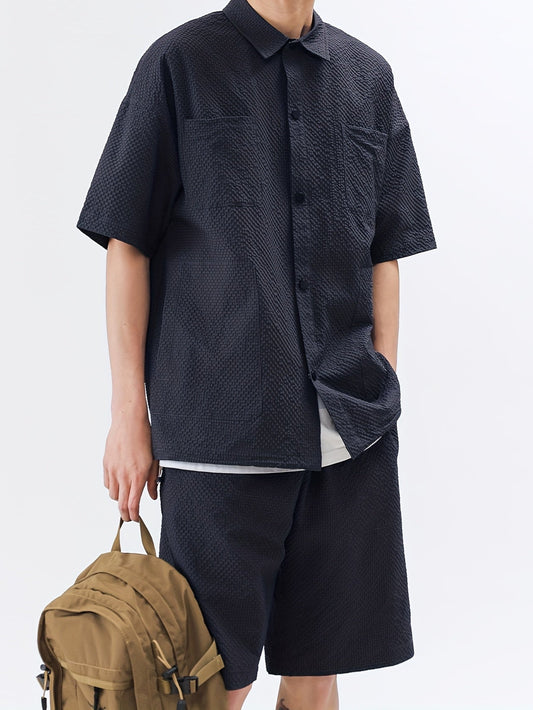 Men’s casual two-piece set, short sleeve shirt and shorts