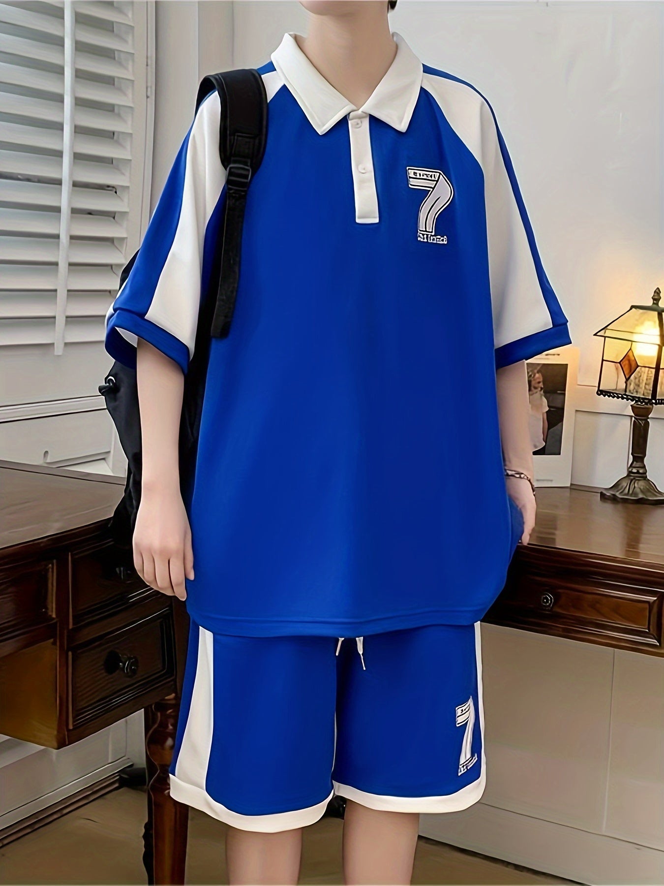 Conjunto de ropa casual de verano para hombre  2 piezas manga corta y pantalones cortos