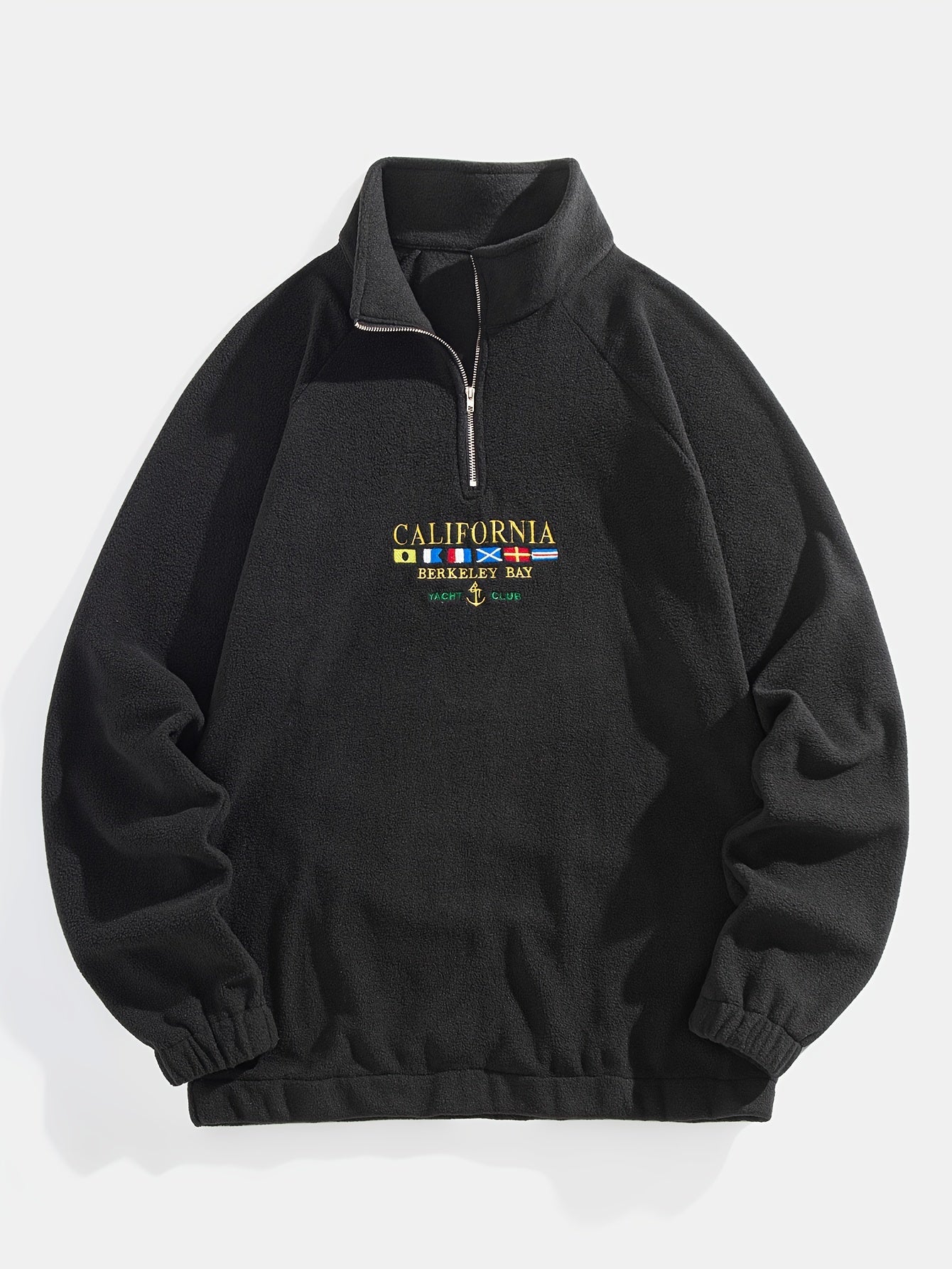 Sudadera con cremallera de polar bordado California para hombre