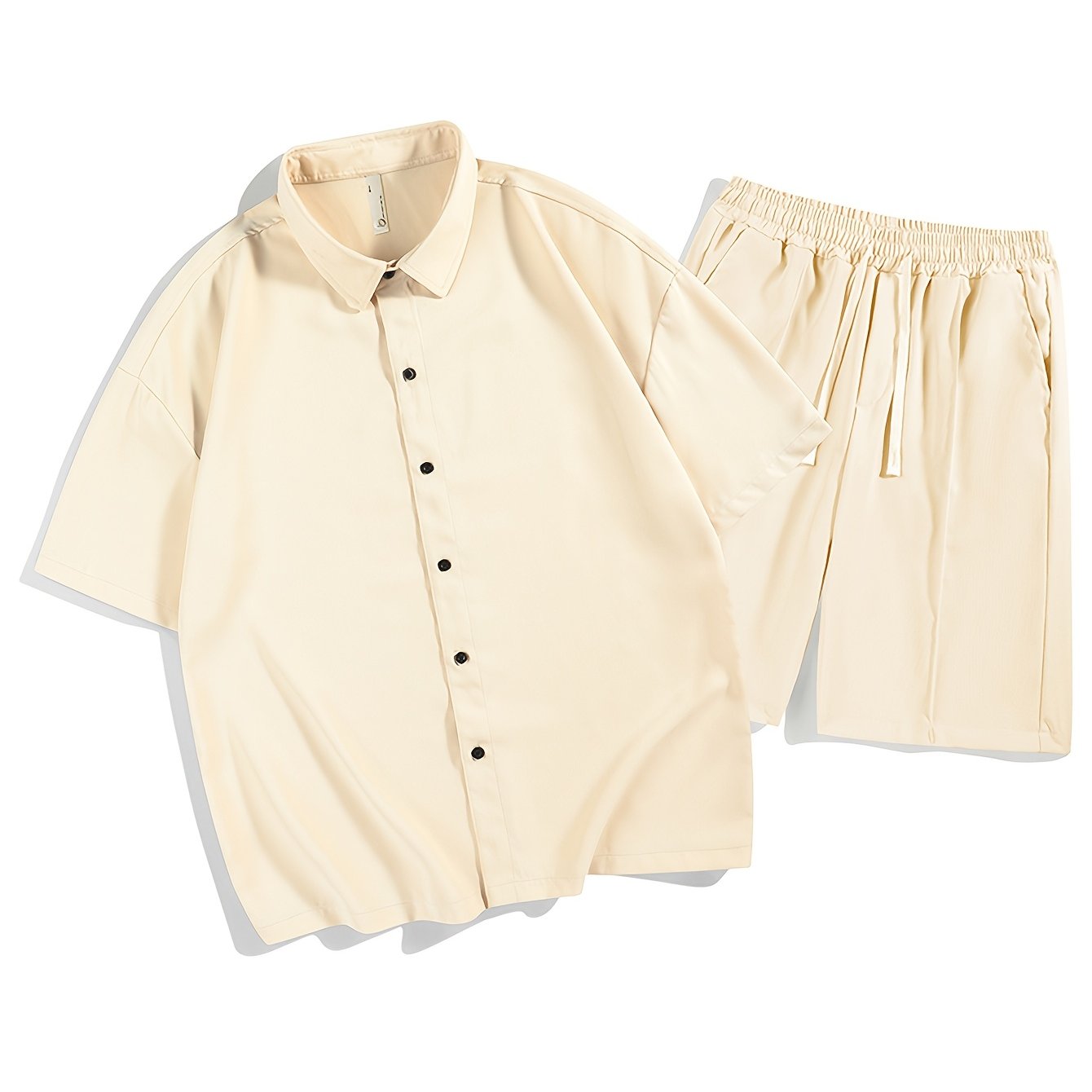 Set of short sleeve and short buttoned shirt