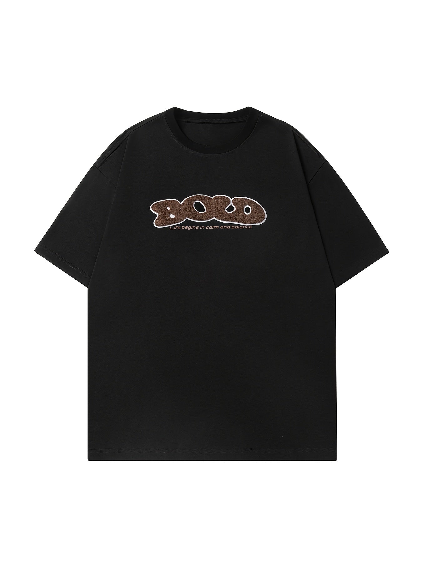 Men’s casual cotton T-shirt with embroidered pattern