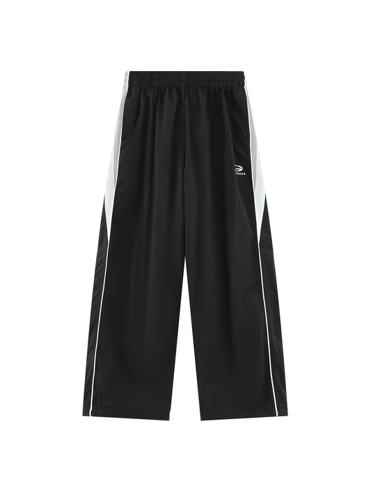 Pantalones deportivos casuales amplios con bloques de color laterales para hombre