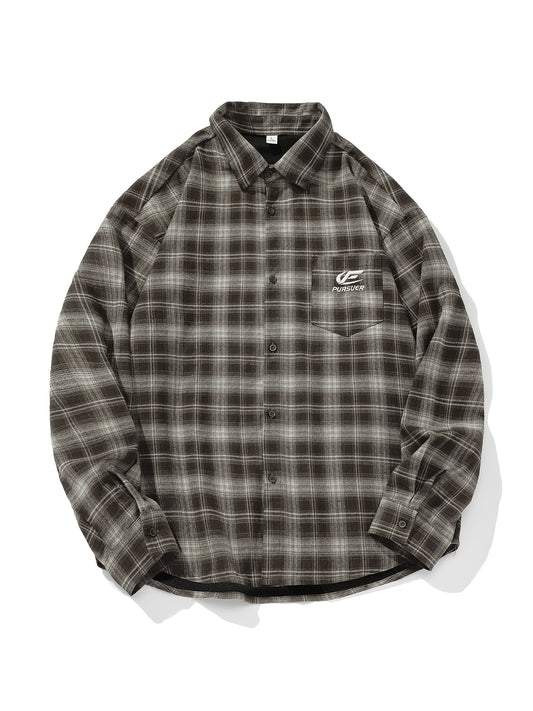 Chemise à manches longues de printemps et d’automne pour hommes avec col brodé